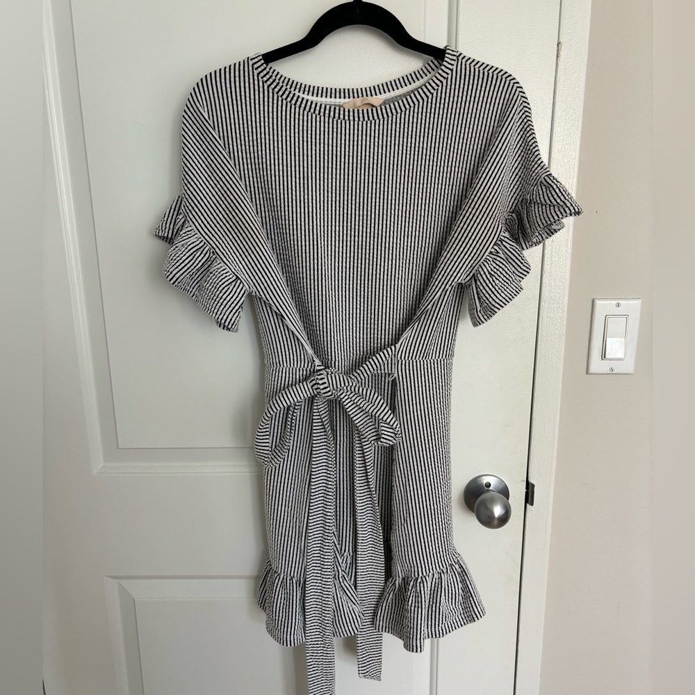 Navy / White H&M Striped Work Dress (Size M)